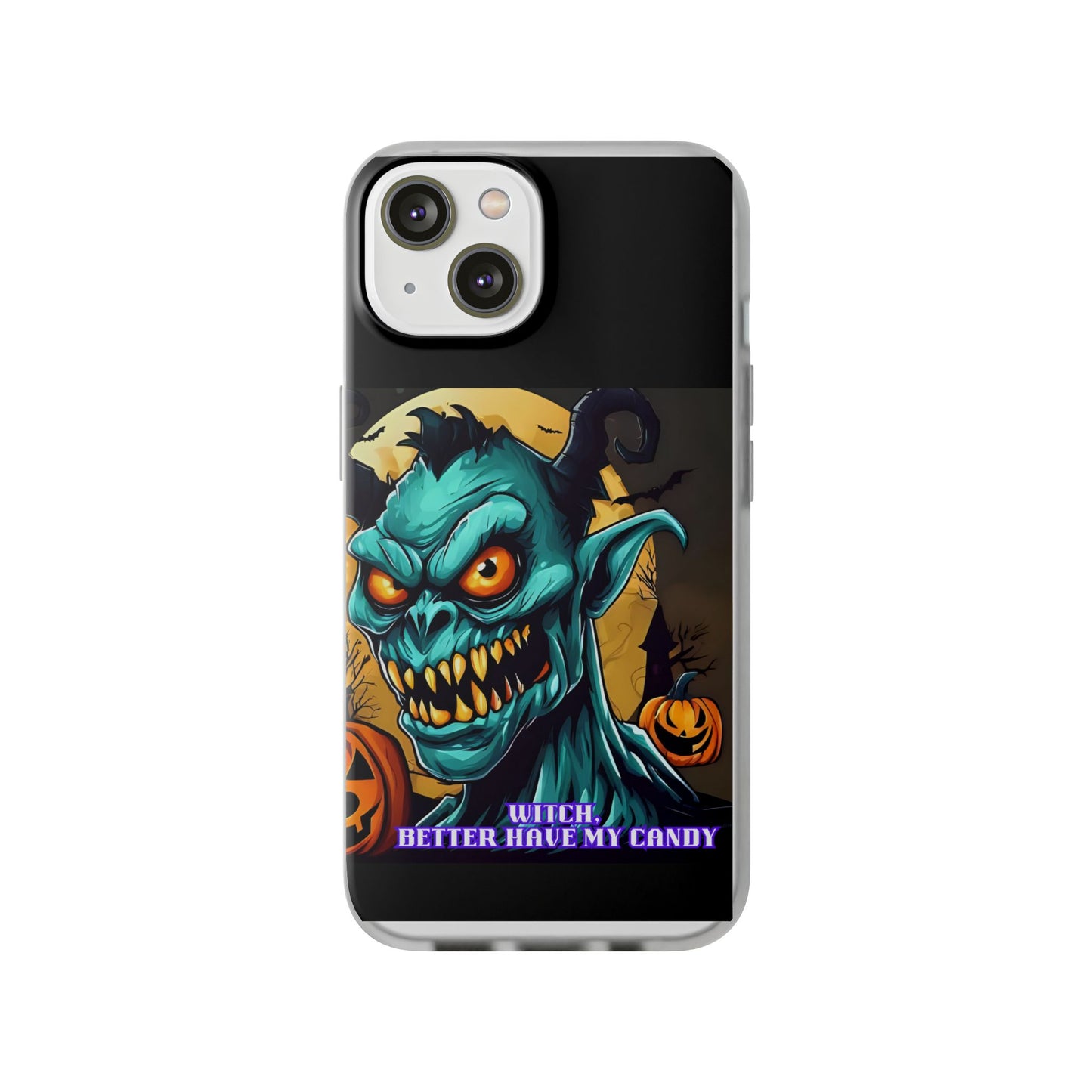Halloween Monster Flexi Case - Fun Phone Cover, Witch Candy Design, Halloween Gift, Spooky Phone Accessory, Cute Monster Case