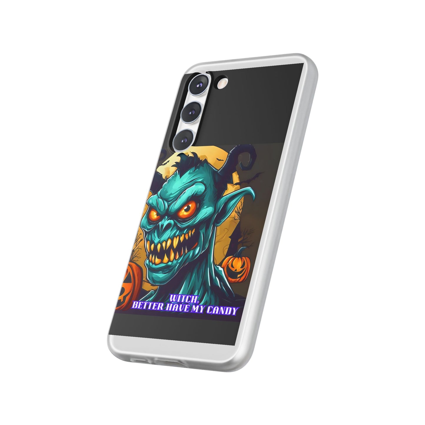 Halloween Monster Flexi Case - Fun Phone Cover, Witch Candy Design, Halloween Gift, Spooky Phone Accessory, Cute Monster Case