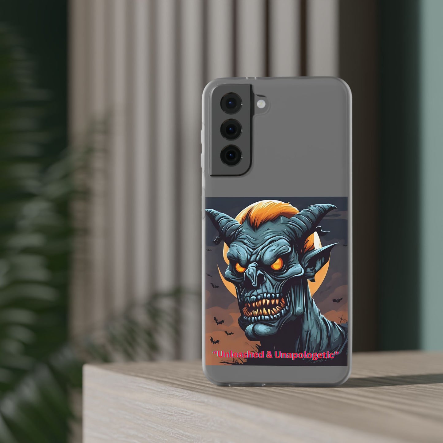 Scary Demon Art Flexi Case, Phone Cover for Halloween, Gift for Horror Lovers, Unapologetic Design, Trendy Cell Phone Protector