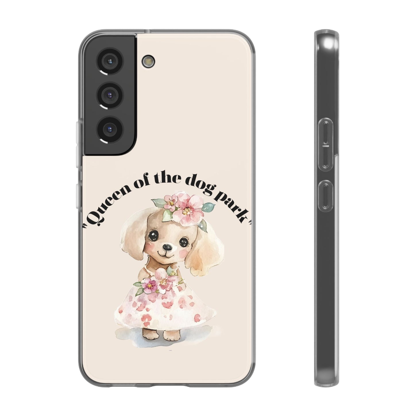 Cute Dog Park Flexi Case - 'Queen of the Dog Park', Protective Phone Cover for Dog Lovers, Pet Gift, Dog Mom Accessory, Custom Phone Case