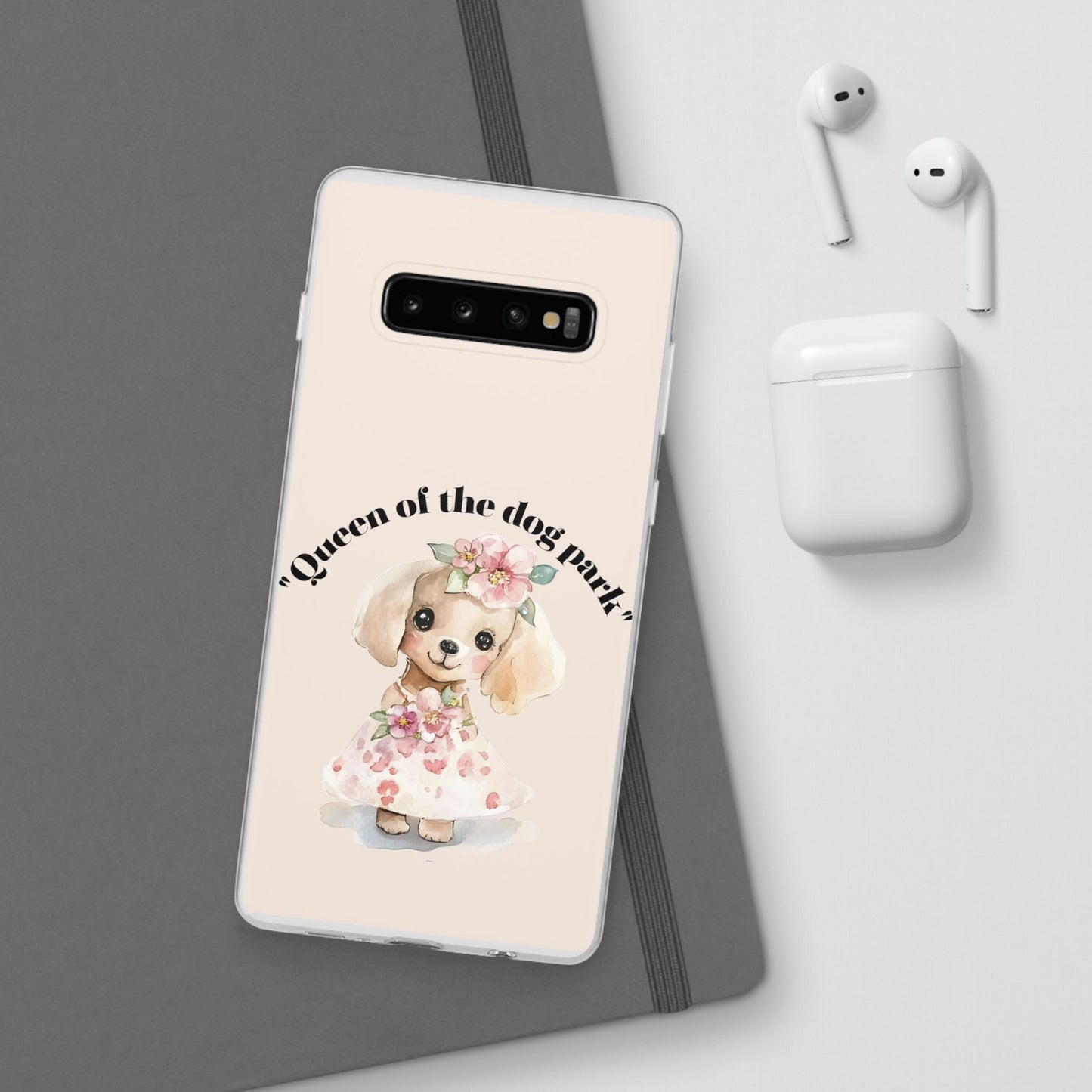Cute Dog Park Flexi Case - 'Queen of the Dog Park', Protective Phone Cover for Dog Lovers, Pet Gift, Dog Mom Accessory, Custom Phone Case