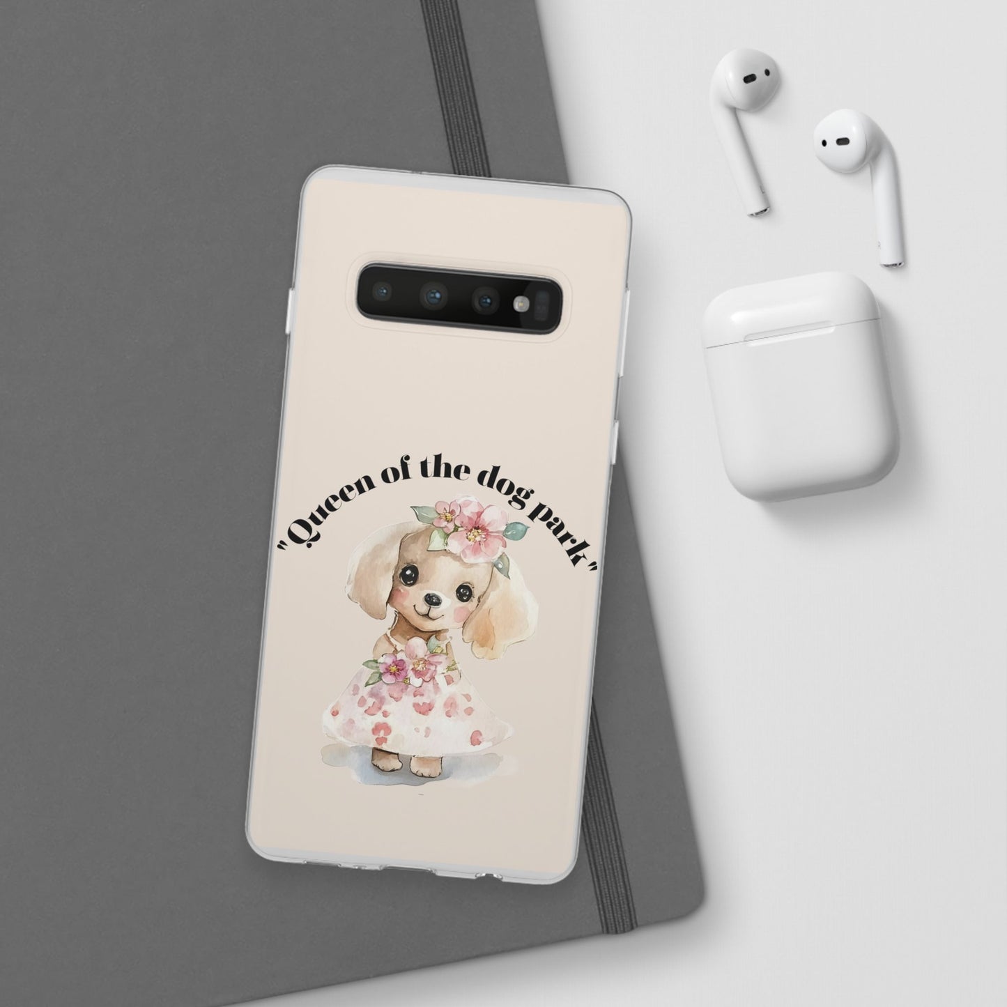 Cute Dog Park Flexi Case - 'Queen of the Dog Park', Protective Phone Cover for Dog Lovers, Pet Gift, Dog Mom Accessory, Custom Phone Case