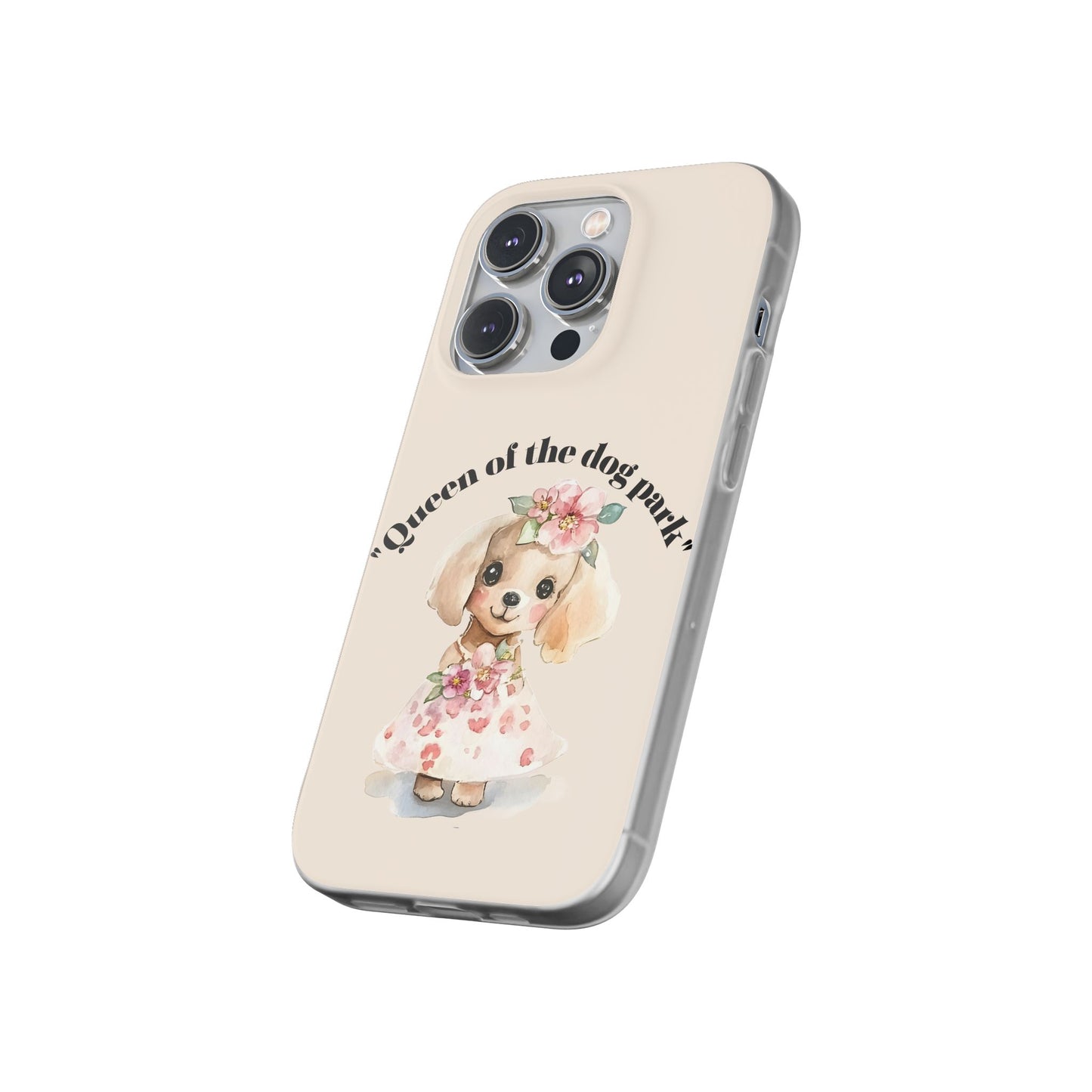 Cute Dog Park Flexi Case - 'Queen of the Dog Park', Protective Phone Cover for Dog Lovers, Pet Gift, Dog Mom Accessory, Custom Phone Case