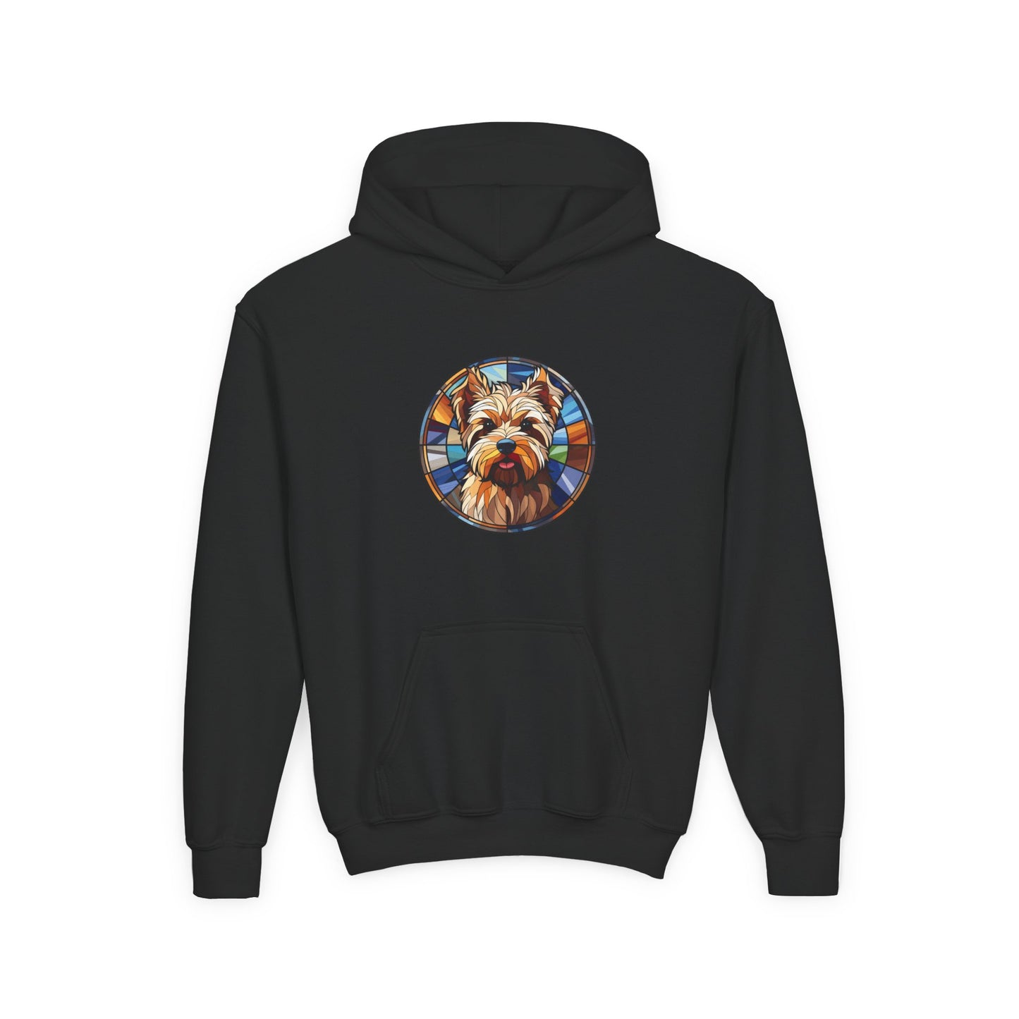 Colorful Dog Portrait Youth Hoodie, Personalized Gifts, Pet Lover Apparel, Cozy Sweatshirt, Unique Dog Gifts