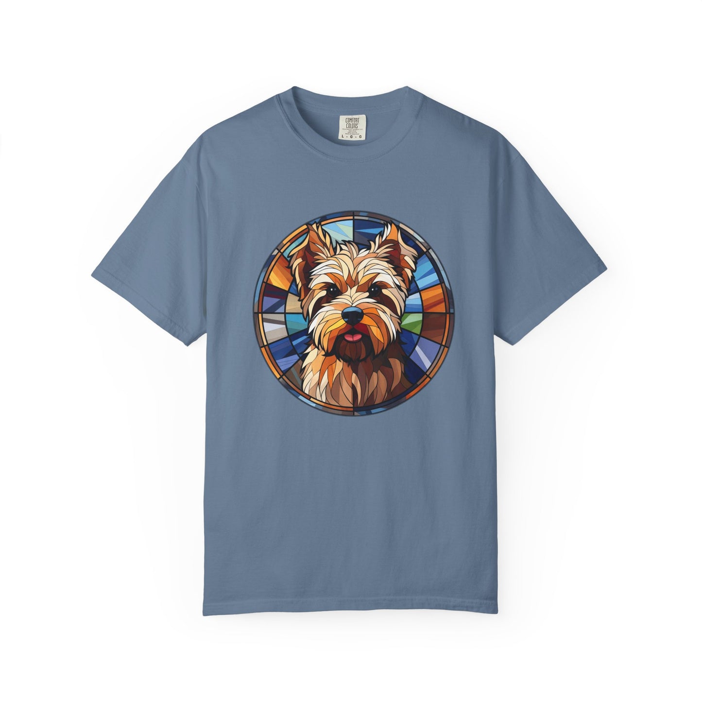 Dog Lover's Stained Glass T-Shirt, Unisex Terrier Tee, Animal Art Shirt, Gift for Dog Owners, Casual Wear, Biewer Terrier