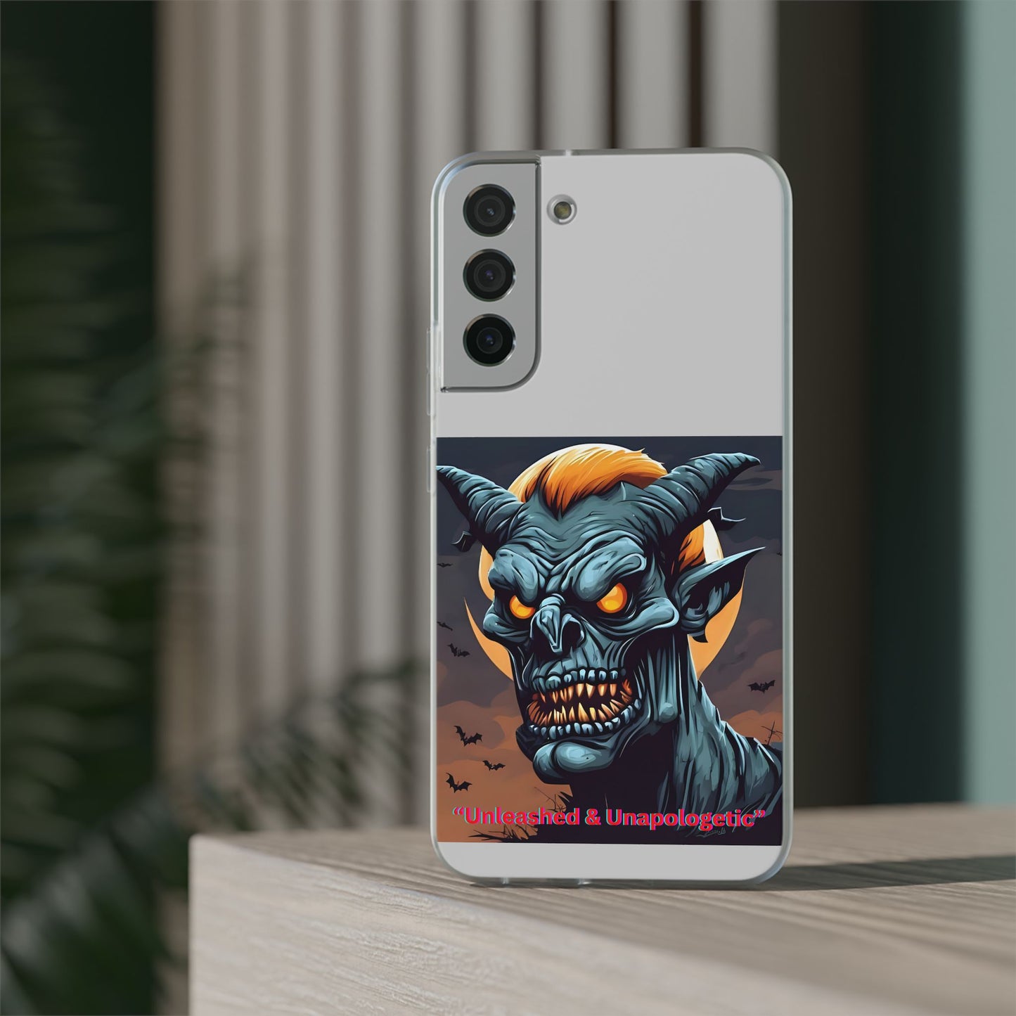 Scary Demon Art Flexi Case, Phone Cover for Halloween, Gift for Horror Lovers, Unapologetic Design, Trendy Cell Phone Protector