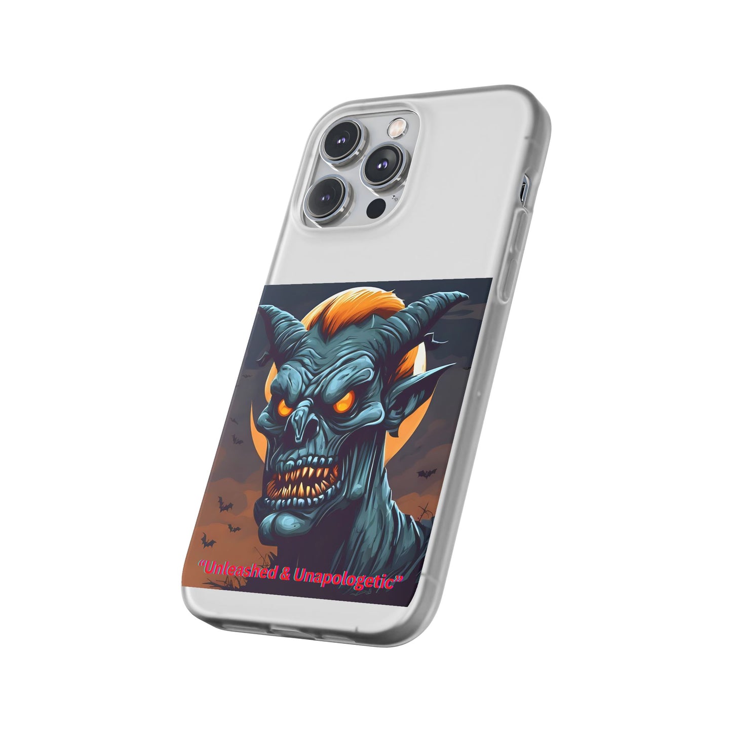 Scary Demon Art Flexi Case, Phone Cover for Halloween, Gift for Horror Lovers, Unapologetic Design, Trendy Cell Phone Protector
