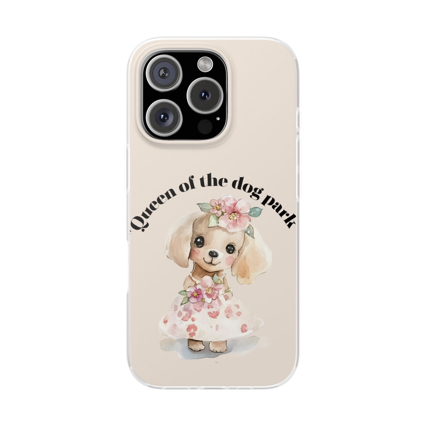 Cute Dog Park Flexi Case - 'Queen of the Dog Park', Protective Phone Cover for Dog Lovers, Pet Gift, Dog Mom Accessory, Custom Phone Case