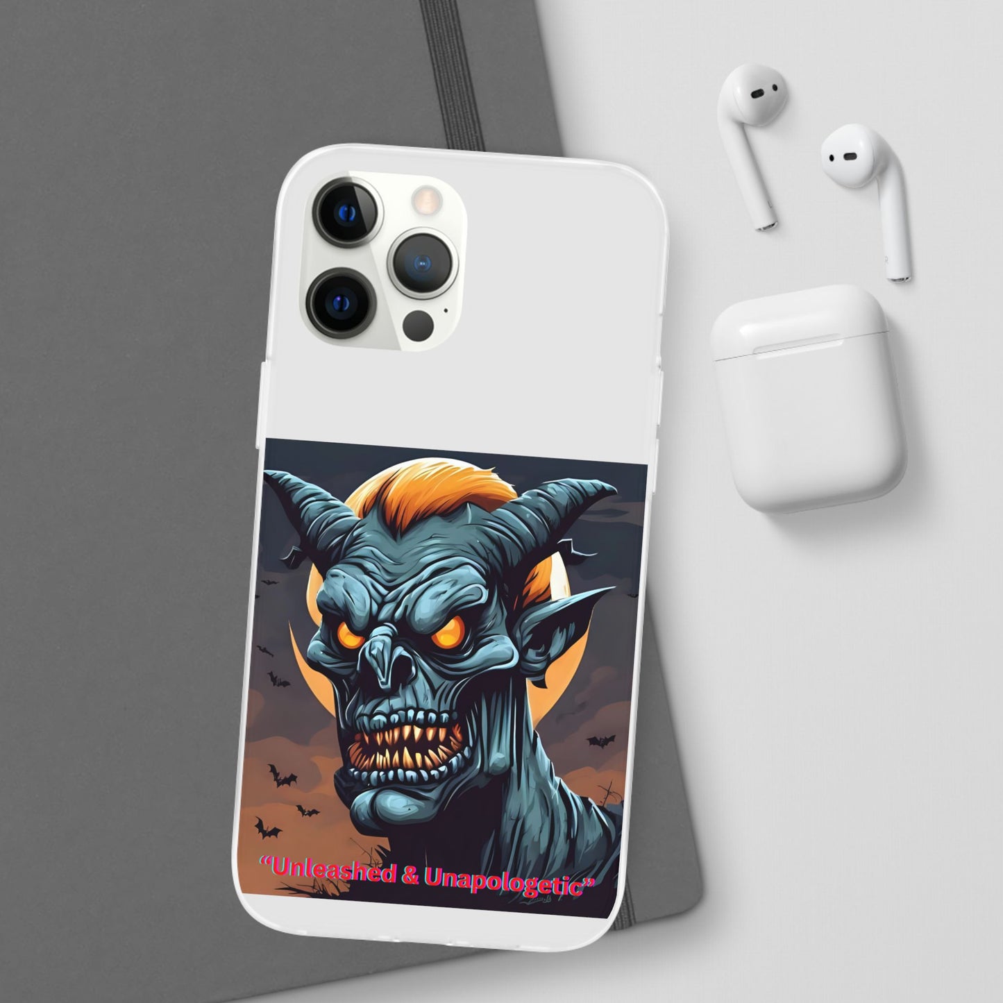 Scary Demon Art Flexi Case, Phone Cover for Halloween, Gift for Horror Lovers, Unapologetic Design, Trendy Cell Phone Protector
