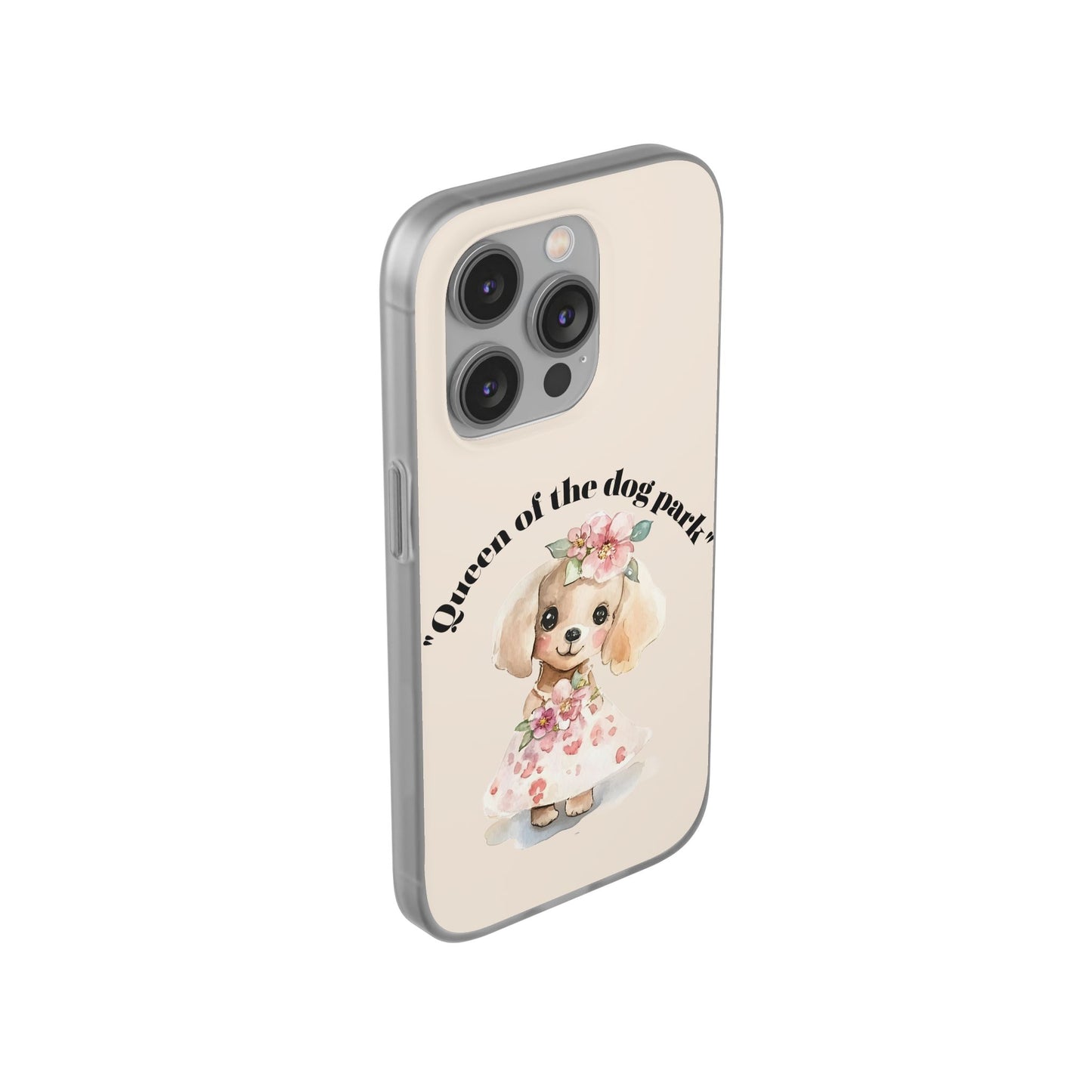 Cute Dog Park Flexi Case - 'Queen of the Dog Park', Protective Phone Cover for Dog Lovers, Pet Gift, Dog Mom Accessory, Custom Phone Case