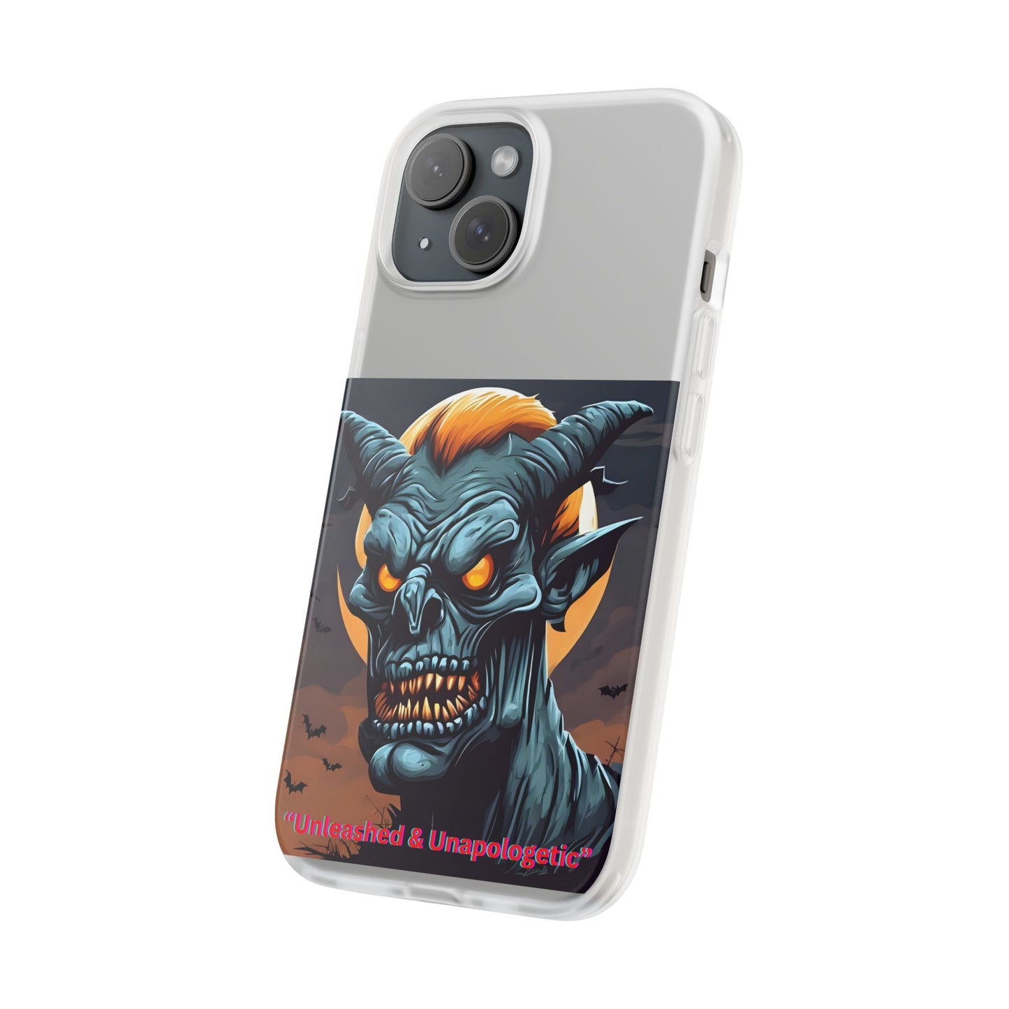 Scary Demon Art Flexi Case, Phone Cover for Halloween, Gift for Horror Lovers, Unapologetic Design, Trendy Cell Phone Protector