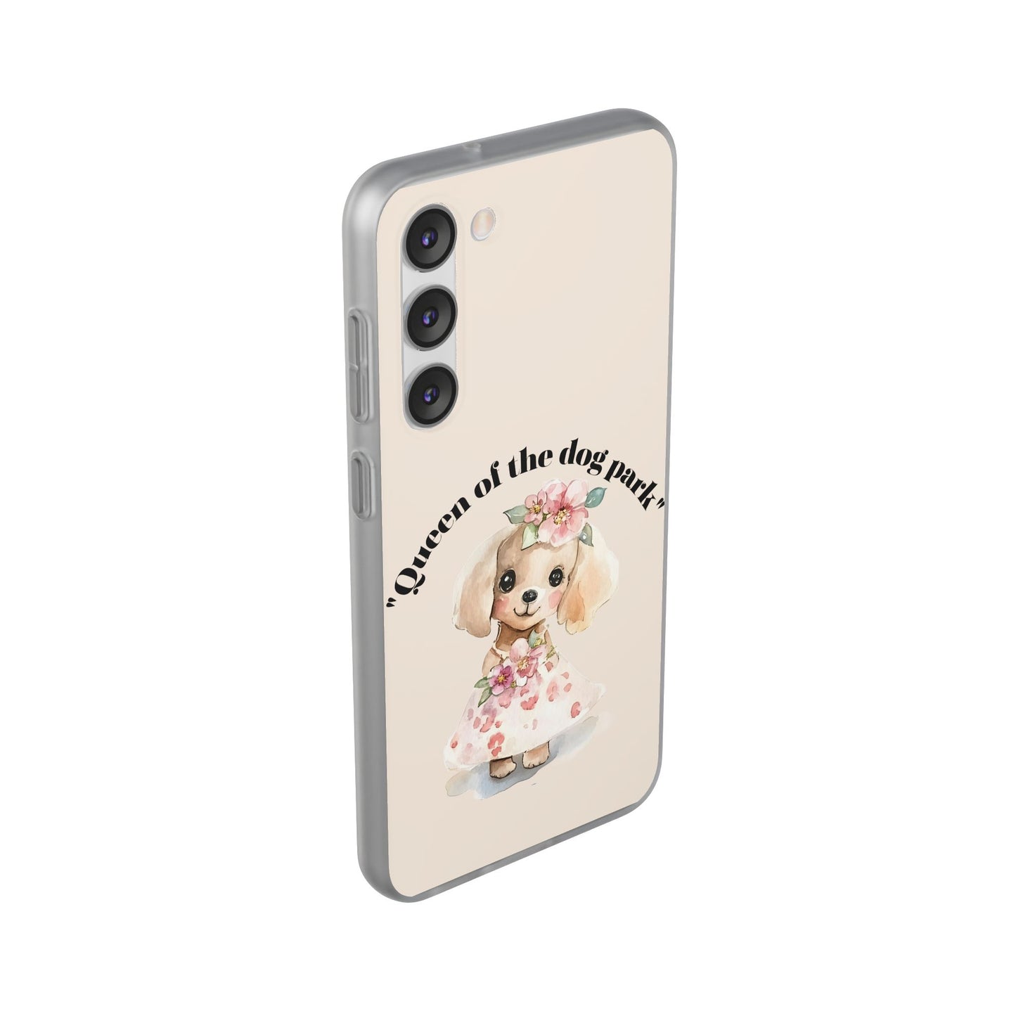 Cute Dog Park Flexi Case - 'Queen of the Dog Park', Protective Phone Cover for Dog Lovers, Pet Gift, Dog Mom Accessory, Custom Phone Case