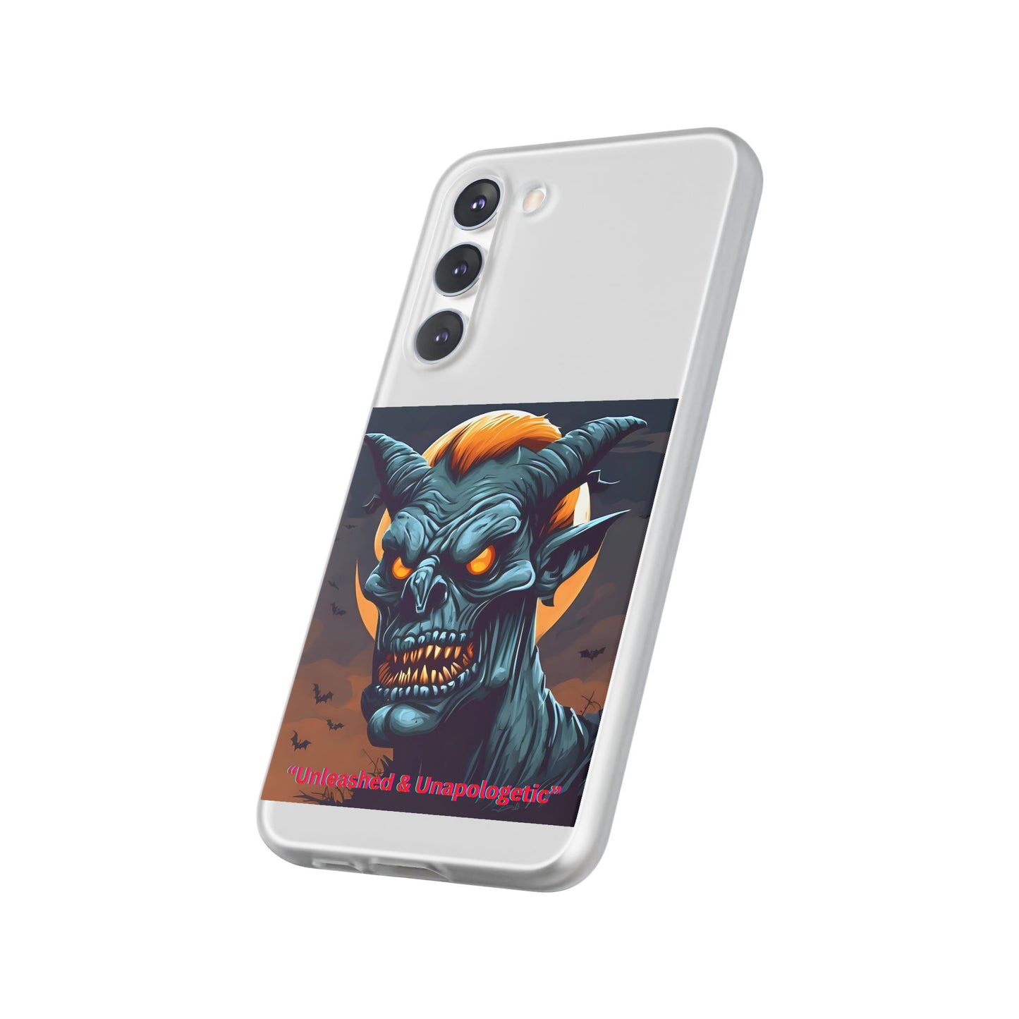 Scary Demon Art Flexi Case, Phone Cover for Halloween, Gift for Horror Lovers, Unapologetic Design, Trendy Cell Phone Protector