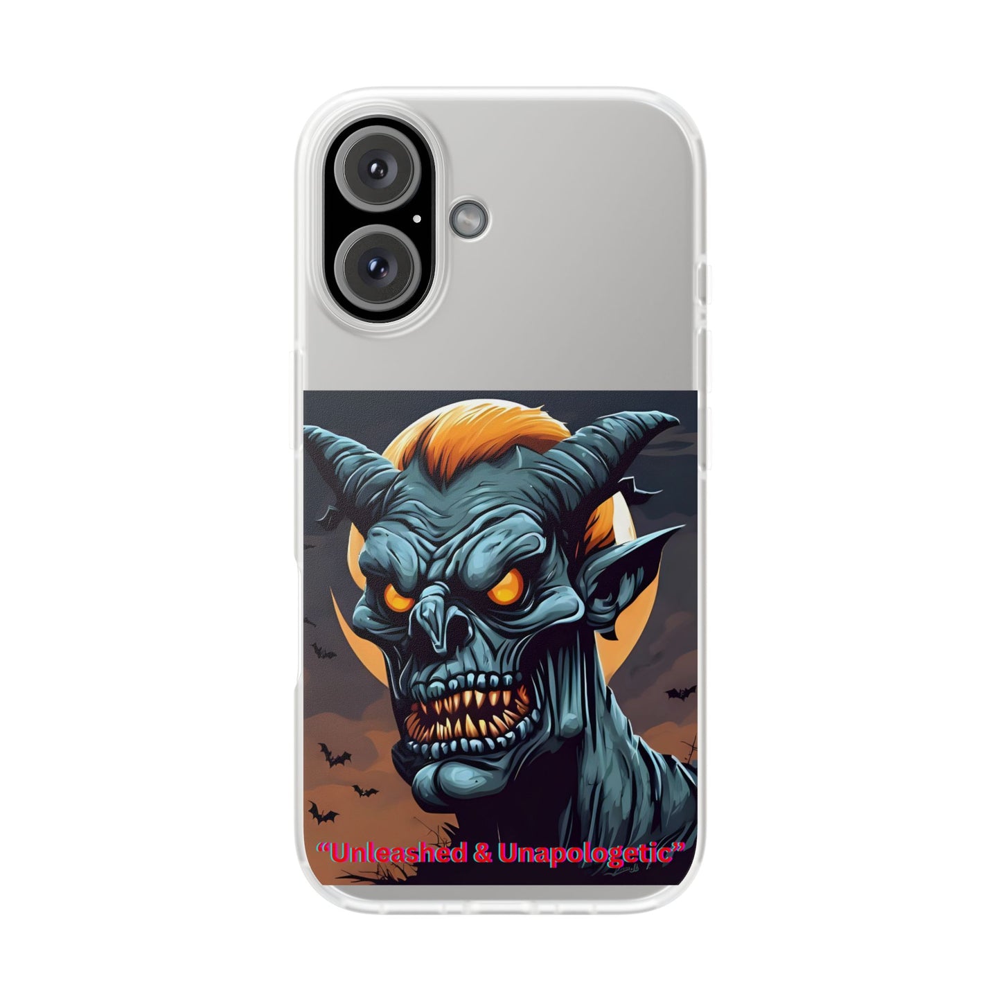 Scary Demon Art Flexi Case, Phone Cover for Halloween, Gift for Horror Lovers, Unapologetic Design, Trendy Cell Phone Protector