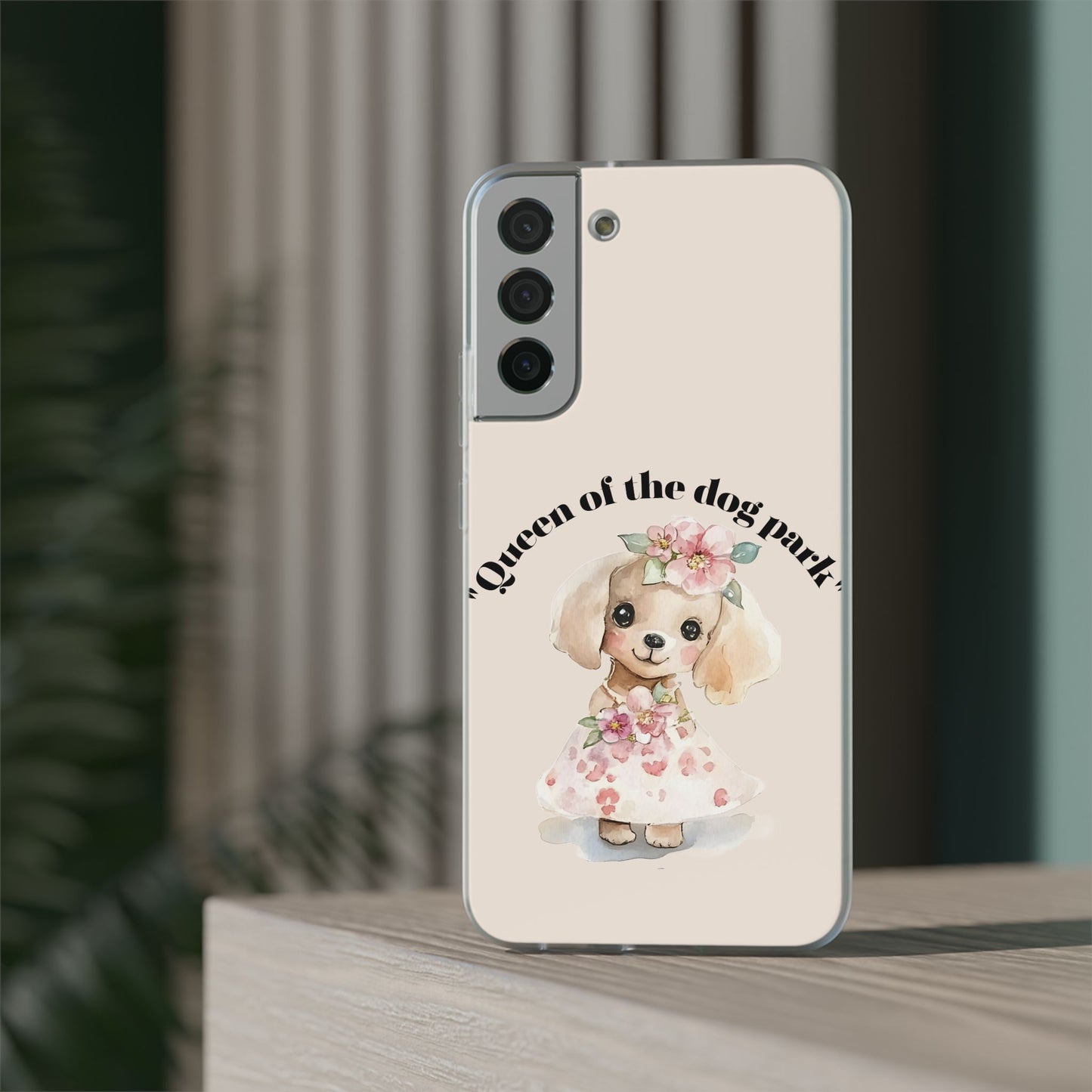 Cute Dog Park Flexi Case - 'Queen of the Dog Park', Protective Phone Cover for Dog Lovers, Pet Gift, Dog Mom Accessory, Custom Phone Case