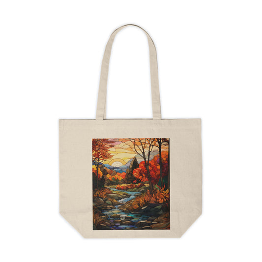 Autumn Landscape Canvas Tote Bag - Eco-Friendly Fall Grocery Gift Bag, 100% Cotton, Washable, Shipped from Canada