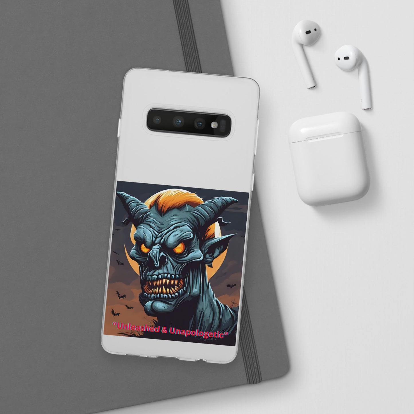 Scary Demon Art Flexi Case, Phone Cover for Halloween, Gift for Horror Lovers, Unapologetic Design, Trendy Cell Phone Protector