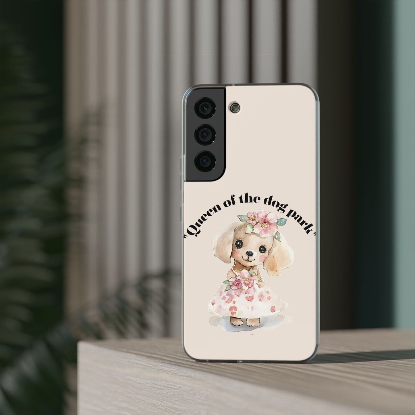 Cute Dog Park Flexi Case - 'Queen of the Dog Park', Protective Phone Cover for Dog Lovers, Pet Gift, Dog Mom Accessory, Custom Phone Case