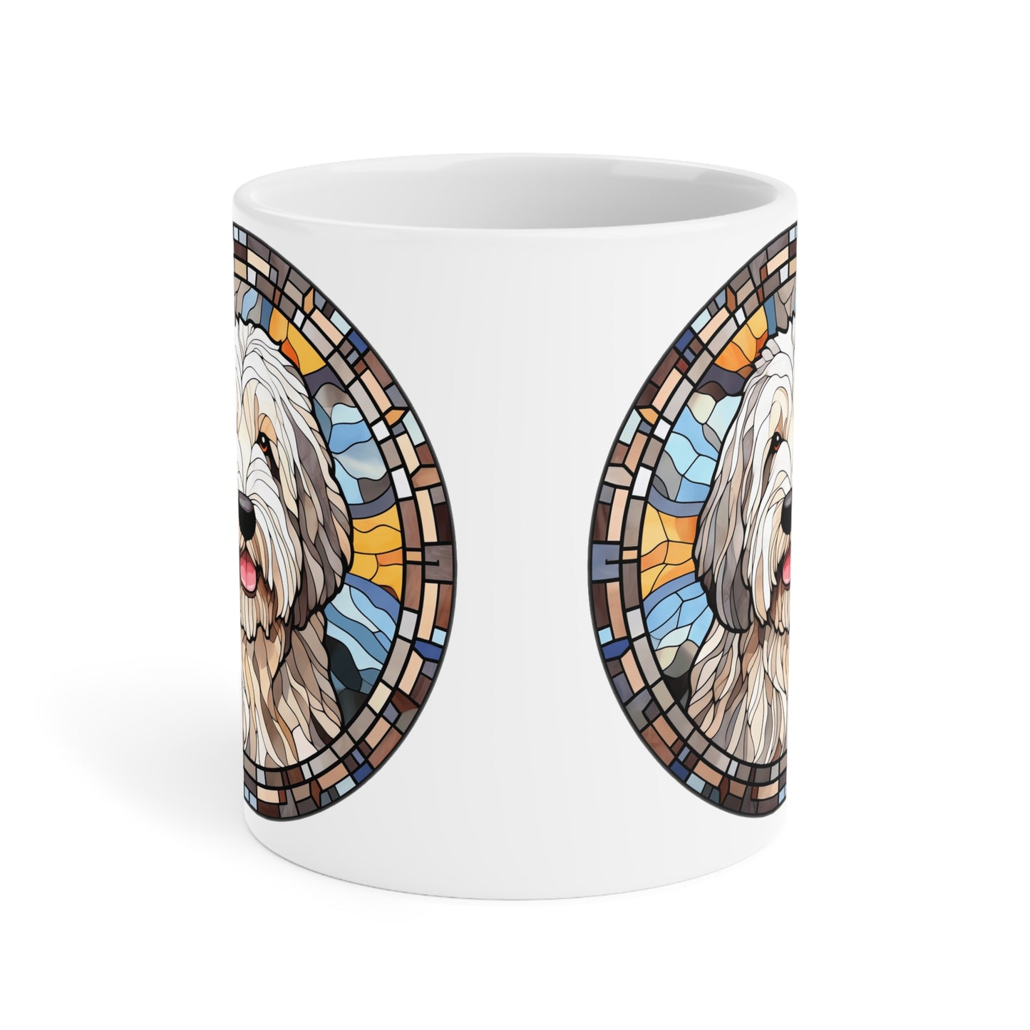 Old English Sheepdog Mug, Stained Glass Style, Pet Owner Gift, 20oz,  Sheepdog Gift Idea for Birthday Christmas Anytime Printed & Shipped in Canada
