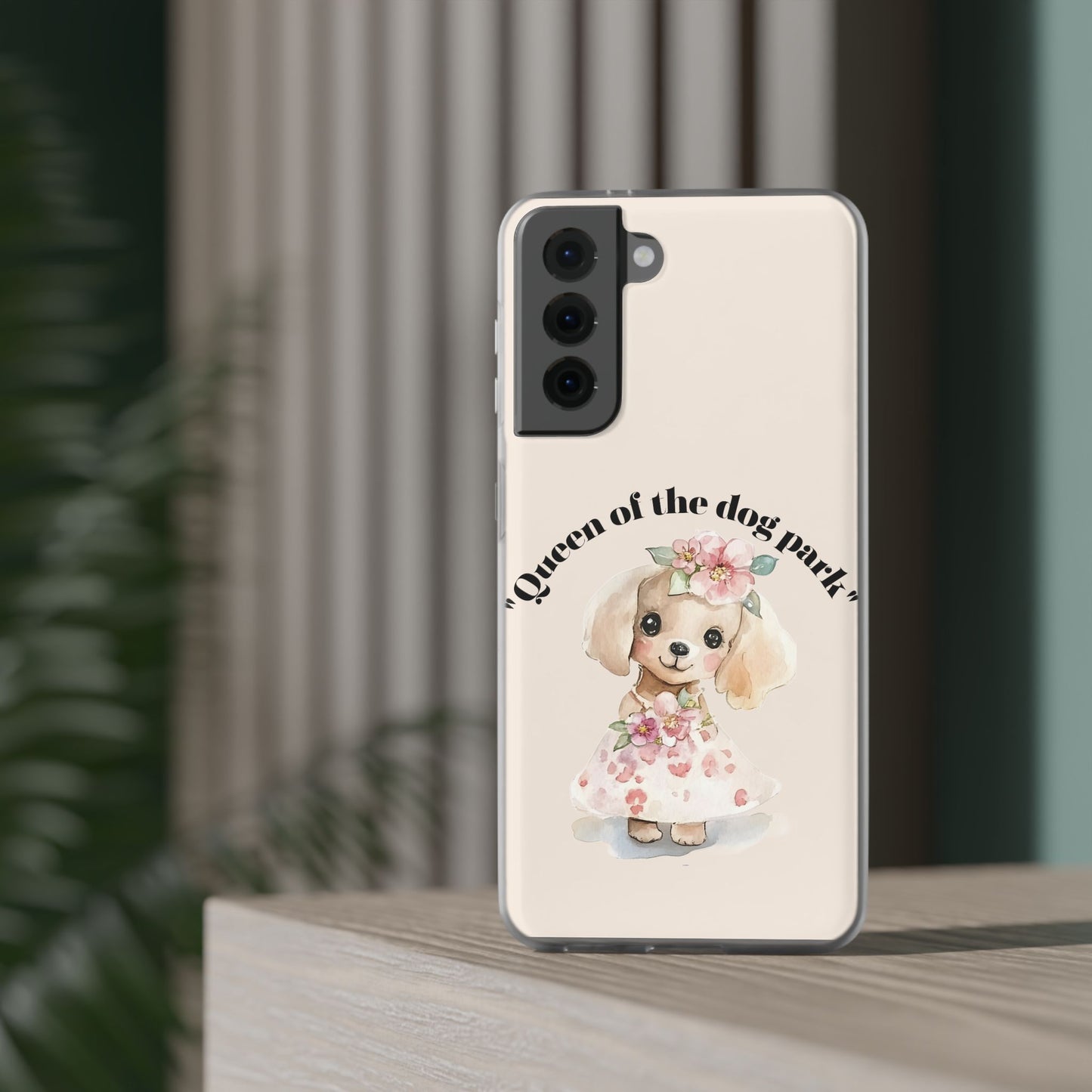 Cute Dog Park Flexi Case - 'Queen of the Dog Park', Protective Phone Cover for Dog Lovers, Pet Gift, Dog Mom Accessory, Custom Phone Case