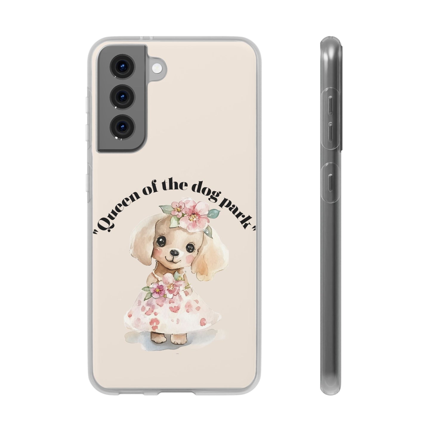 Cute Dog Park Flexi Case - 'Queen of the Dog Park', Protective Phone Cover for Dog Lovers, Pet Gift, Dog Mom Accessory, Custom Phone Case