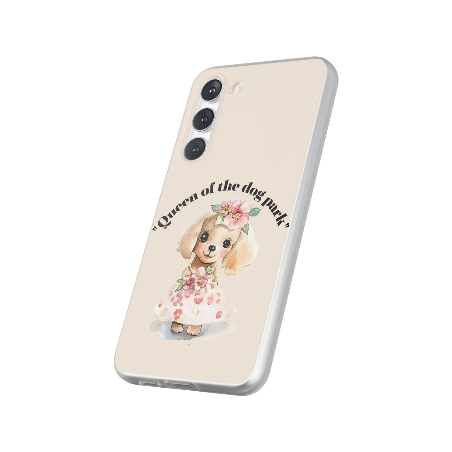 Cute Dog Park Flexi Case - 'Queen of the Dog Park', Protective Phone Cover for Dog Lovers, Pet Gift, Dog Mom Accessory, Custom Phone Case