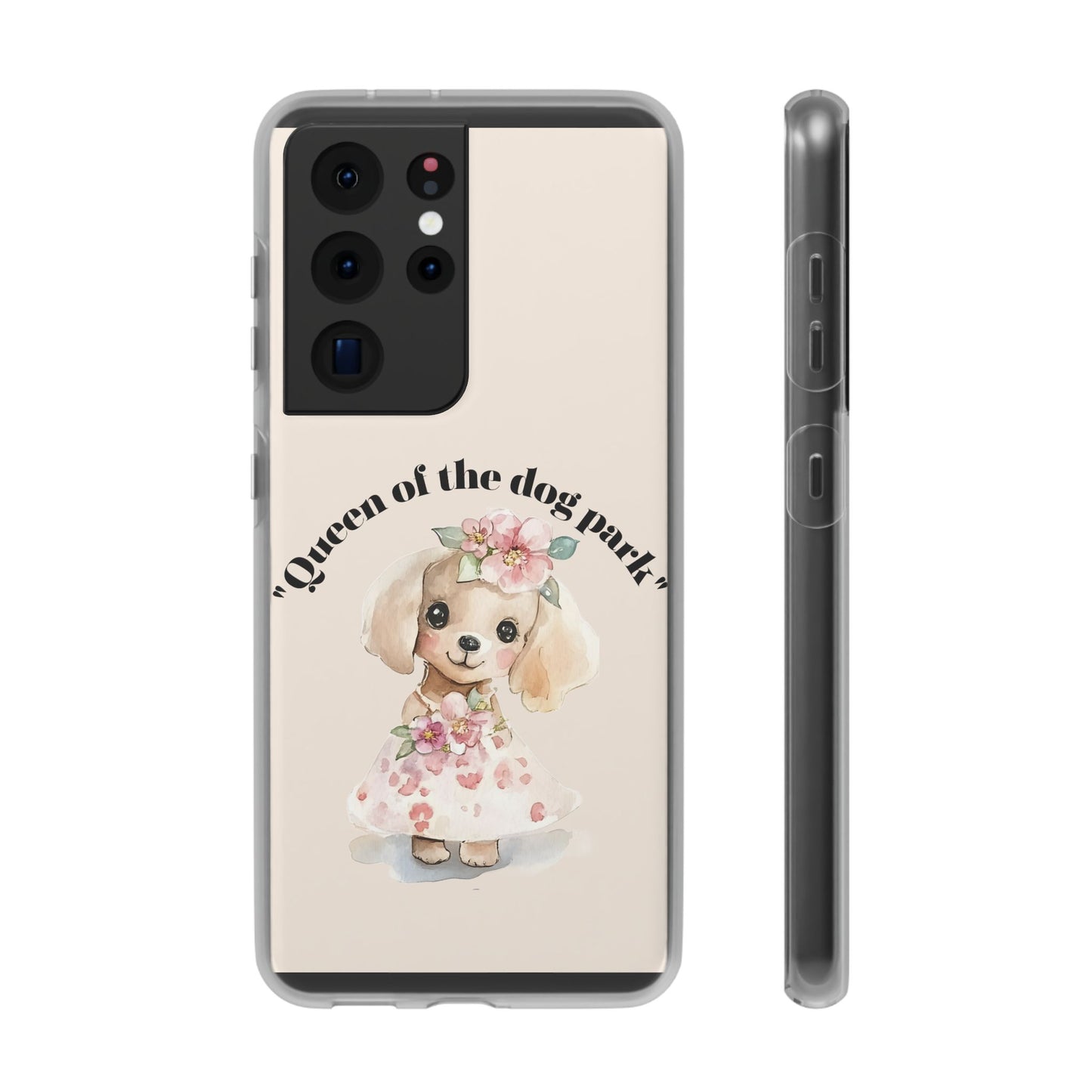 Cute Dog Park Flexi Case - 'Queen of the Dog Park', Protective Phone Cover for Dog Lovers, Pet Gift, Dog Mom Accessory, Custom Phone Case