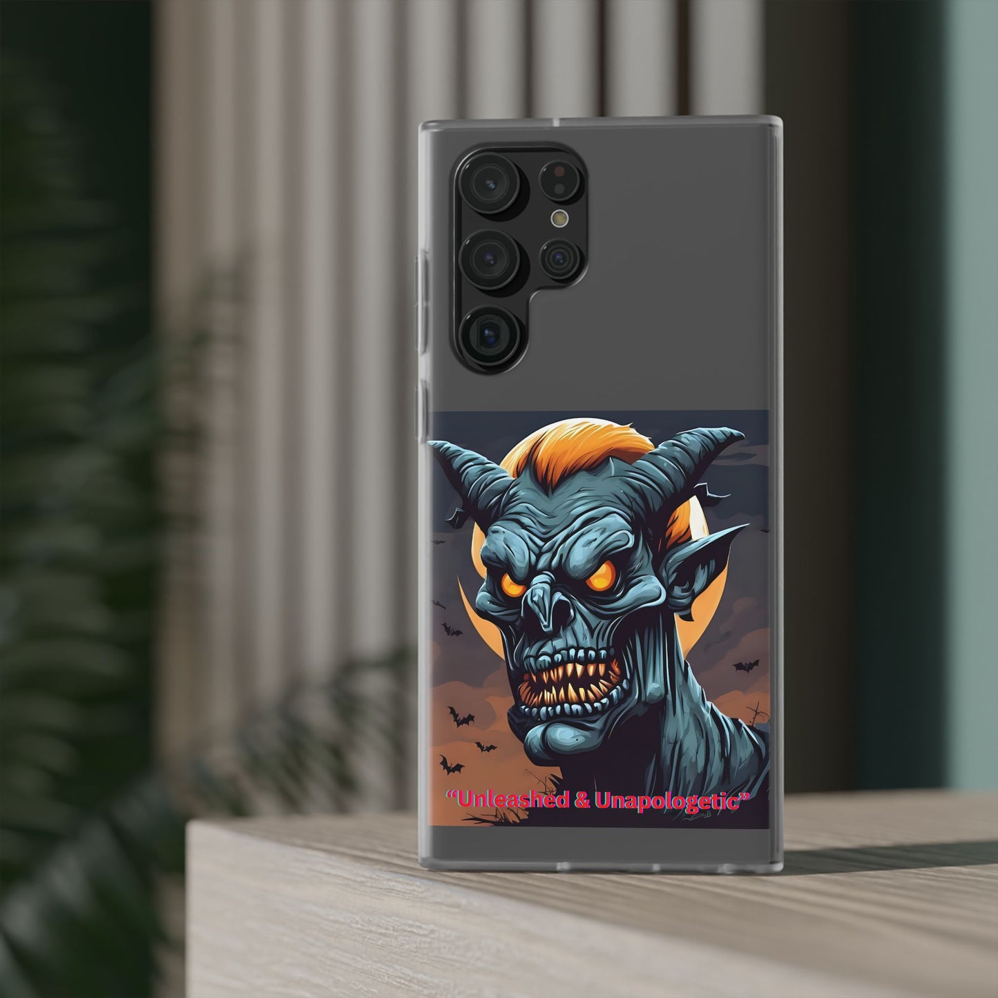 Scary Demon Art Flexi Case, Phone Cover for Halloween, Gift for Horror Lovers, Unapologetic Design, Trendy Cell Phone Protector