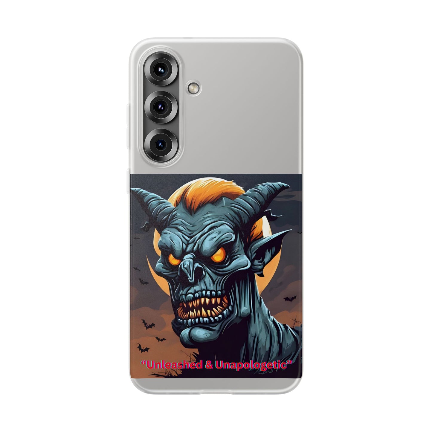 Scary Demon Art Flexi Case, Phone Cover for Halloween, Gift for Horror Lovers, Unapologetic Design, Trendy Cell Phone Protector