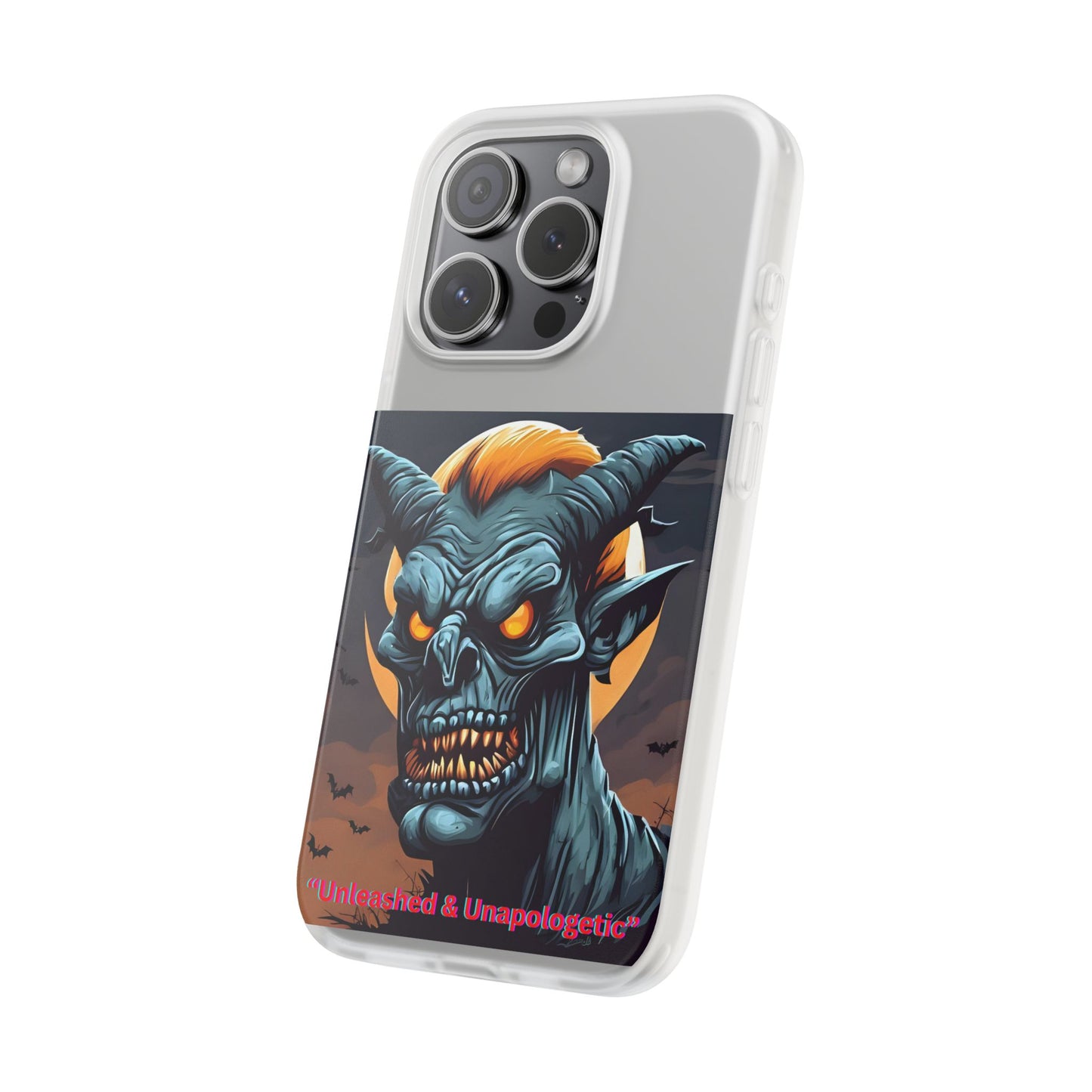 Scary Demon Art Flexi Case, Phone Cover for Halloween, Gift for Horror Lovers, Unapologetic Design, Trendy Cell Phone Protector