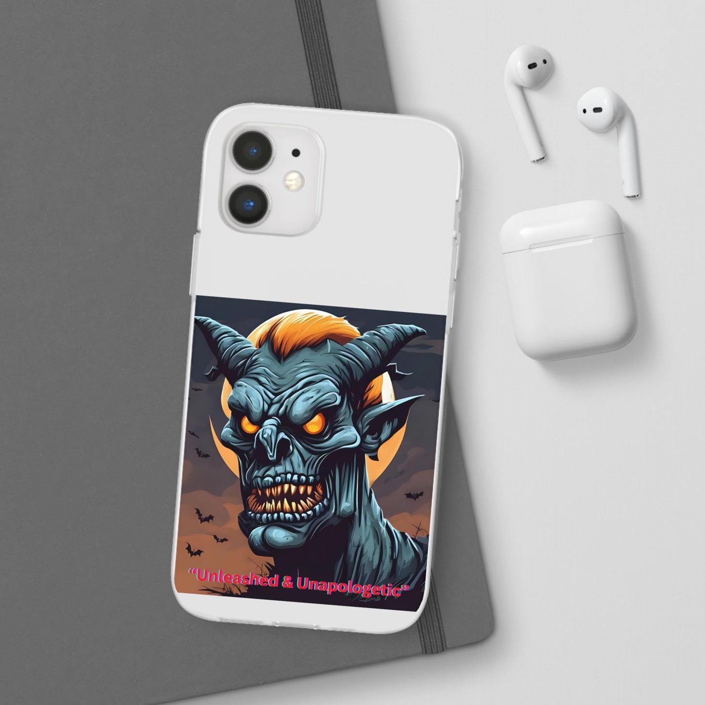 Scary Demon Art Flexi Case, Phone Cover for Halloween, Gift for Horror Lovers, Unapologetic Design, Trendy Cell Phone Protector