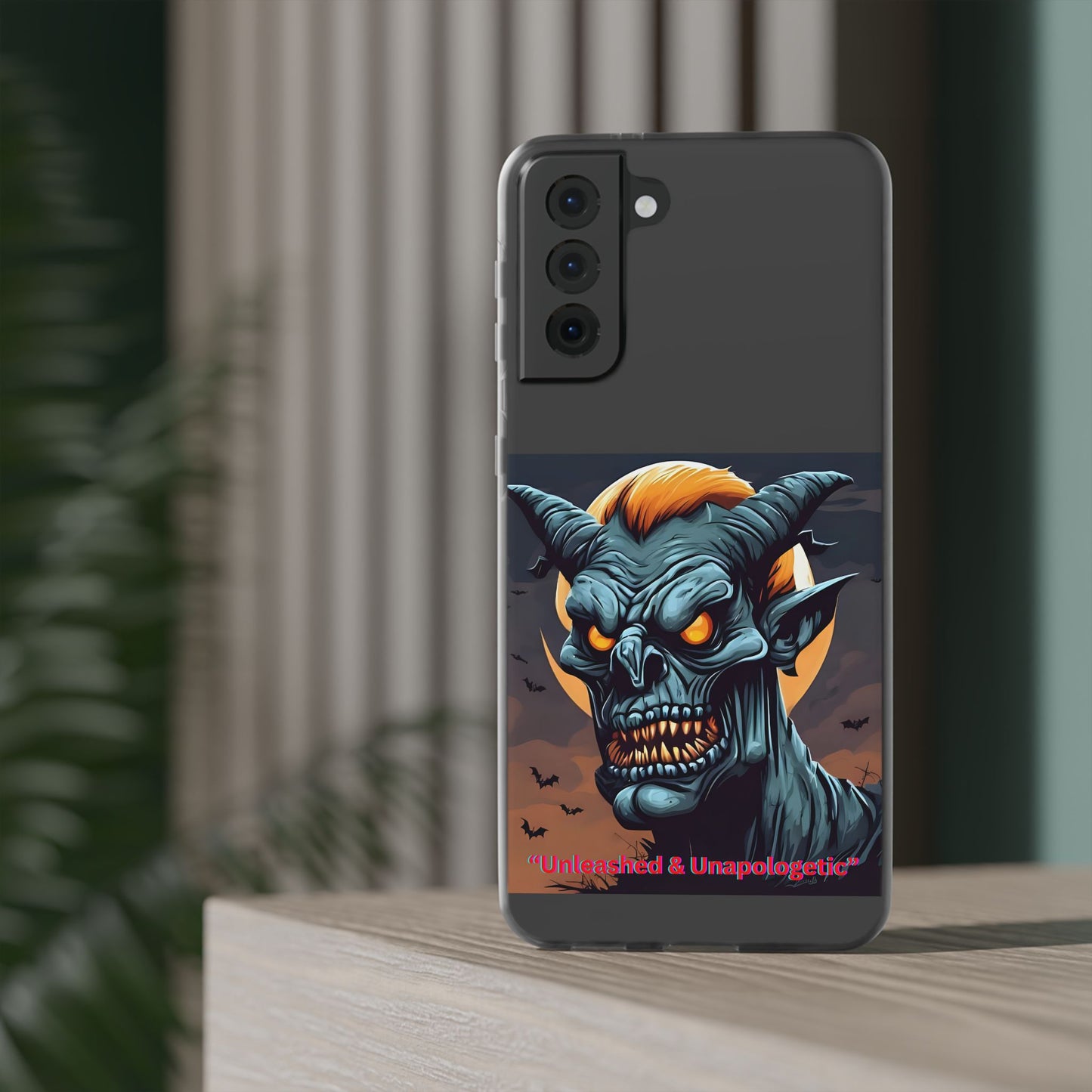 Scary Demon Art Flexi Case, Phone Cover for Halloween, Gift for Horror Lovers, Unapologetic Design, Trendy Cell Phone Protector