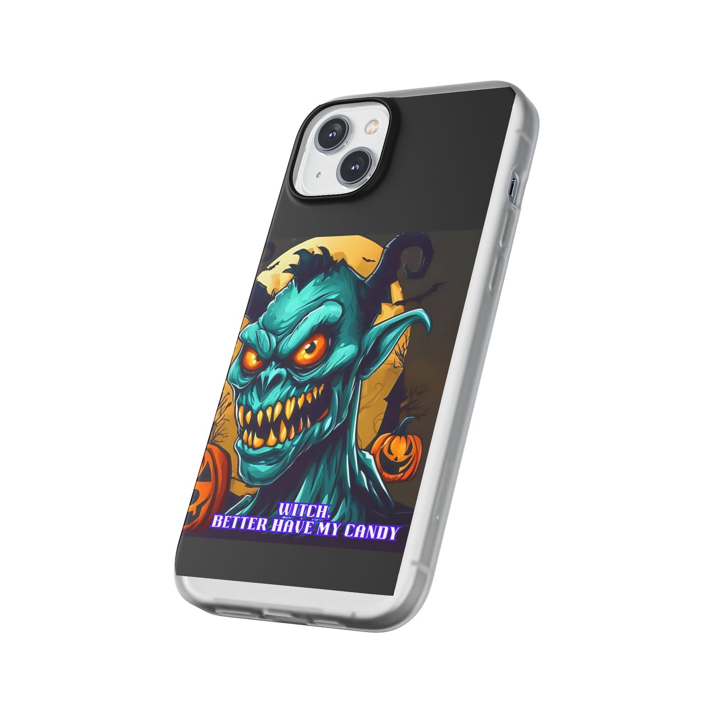 Halloween Monster Flexi Case - Fun Phone Cover, Witch Candy Design, Halloween Gift, Spooky Phone Accessory, Cute Monster Case