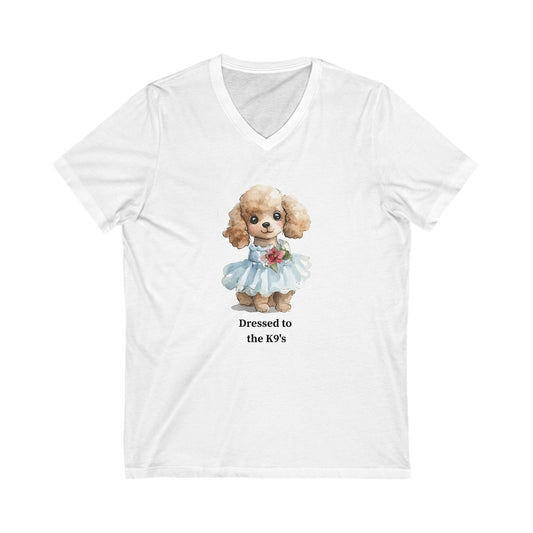 Unisex Dog Lover V-Neck Tee - Dressed to the K9's - Cute Pet Shirt, Gift for Dog Owners, Animal Lover Apparel, Casual Wear, Pet [...]