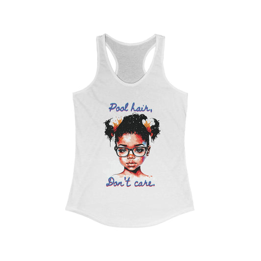 Racerback Tank Top - Pool Hair Workout Shirt, Black Girls, Tank Top, Summer Time, Heat