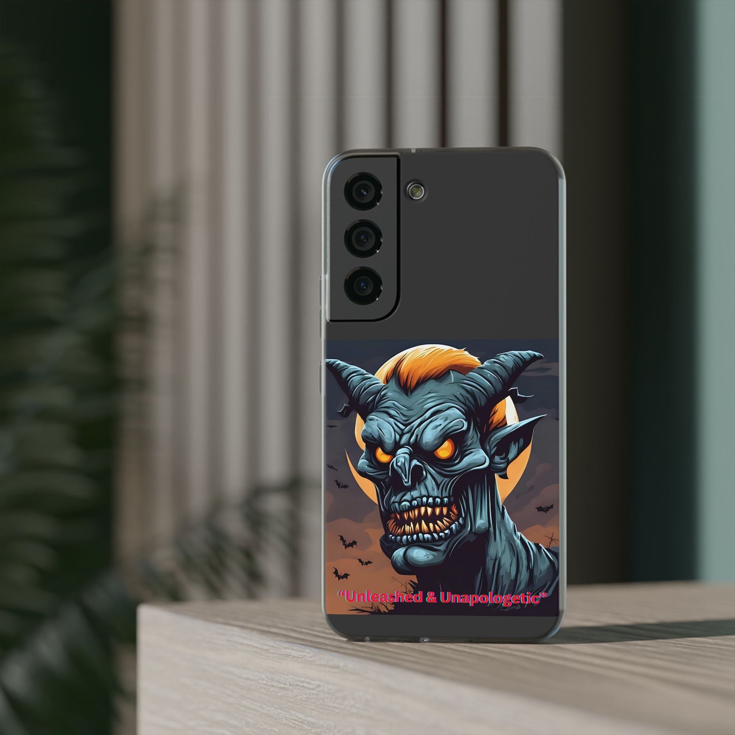 Scary Demon Art Flexi Case, Phone Cover for Halloween, Gift for Horror Lovers, Unapologetic Design, Trendy Cell Phone Protector