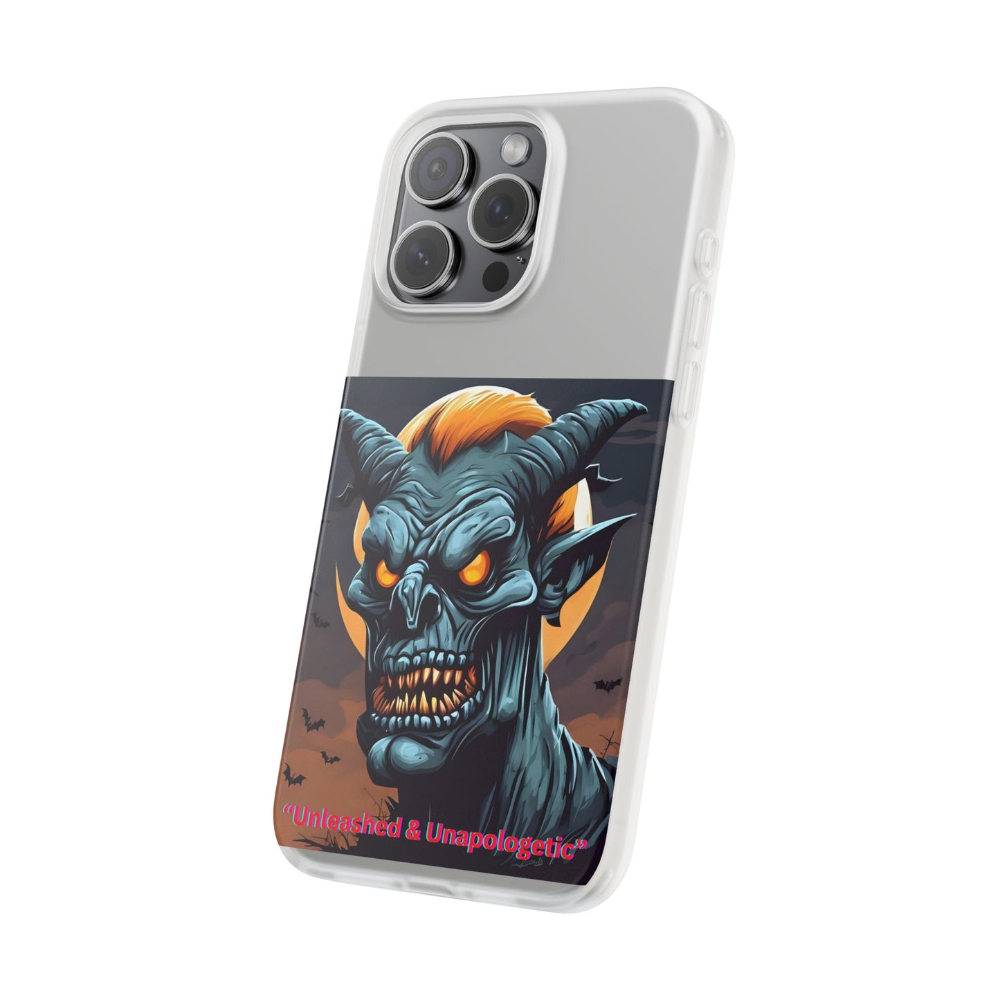Scary Demon Art Flexi Case, Phone Cover for Halloween, Gift for Horror Lovers, Unapologetic Design, Trendy Cell Phone Protector