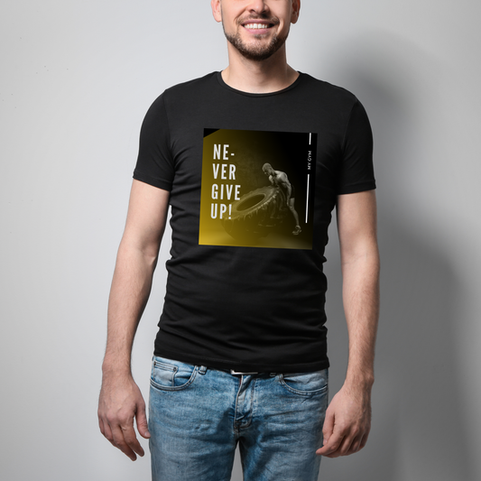 Fitness Men's T-shirt - Never Quit Never Give Up , Strength, My Gym, Motivation Gift Friends