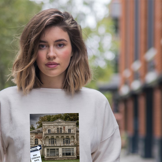 Haunted House Sweatshirt Halloween gift for friends Cozy Sweatshirt, Unisex Vintage Style Sweatshirt subtle humour