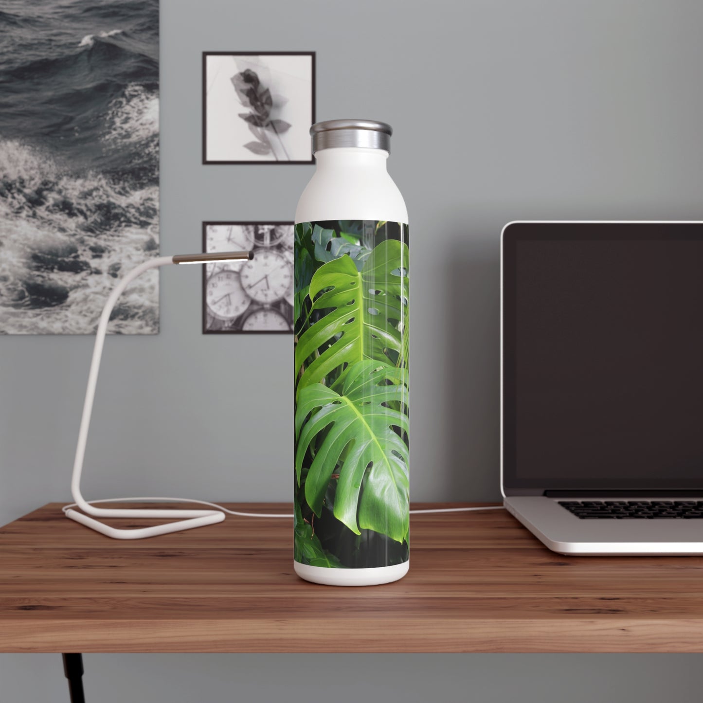 Eco-Friendly Slim 20 oz Water Bottle Tropical Leaf Design Reusable Hydro Flask Healthy Water Bottle  Summer Adventure Jug, Eco-conscious Gift, Sustainable [...]