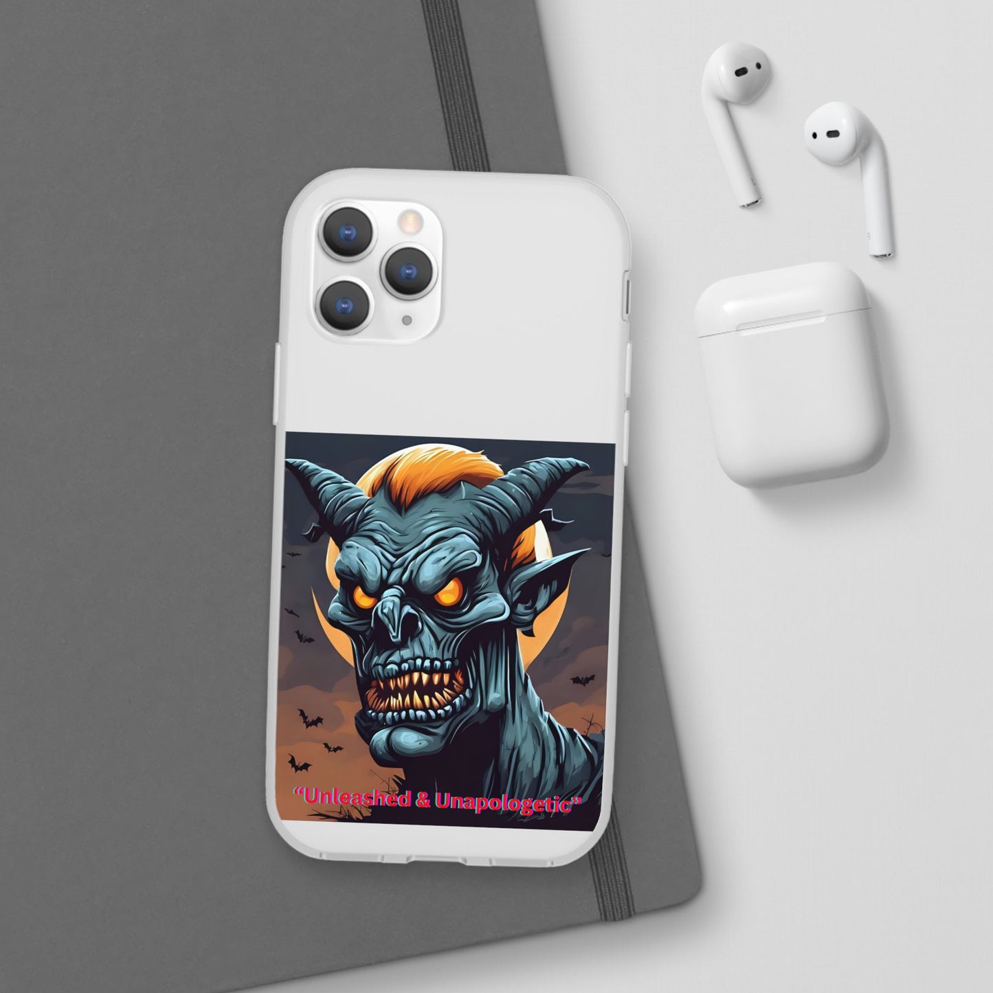 Scary Demon Art Flexi Case, Phone Cover for Halloween, Gift for Horror Lovers, Unapologetic Design, Trendy Cell Phone Protector