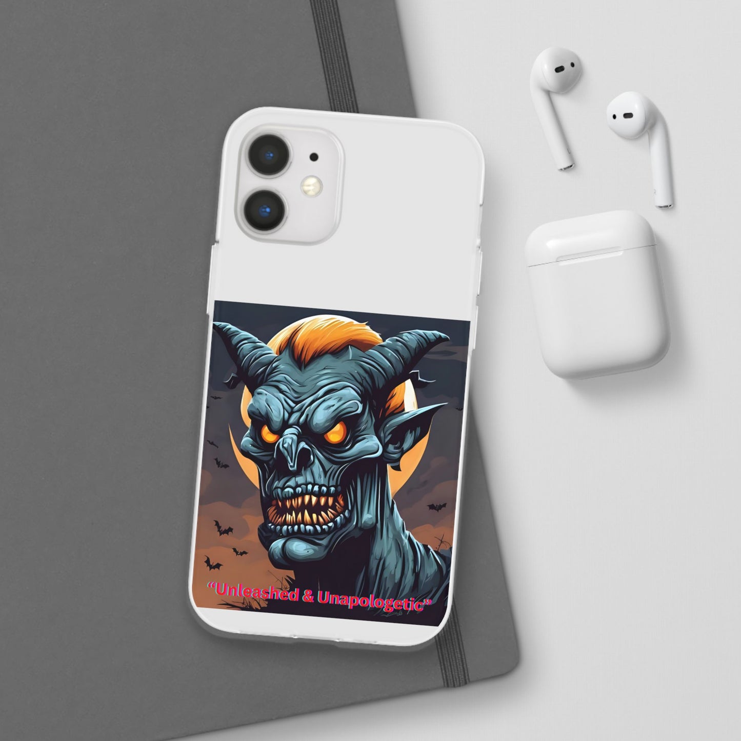 Scary Demon Art Flexi Case, Phone Cover for Halloween, Gift for Horror Lovers, Unapologetic Design, Trendy Cell Phone Protector