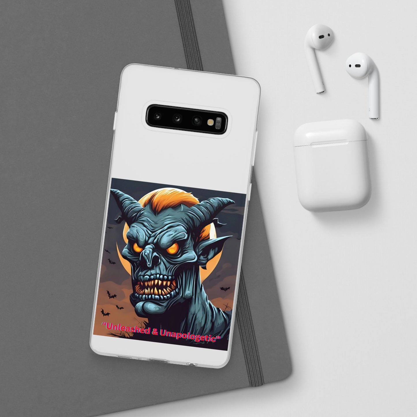 Scary Demon Art Flexi Case, Phone Cover for Halloween, Gift for Horror Lovers, Unapologetic Design, Trendy Cell Phone Protector