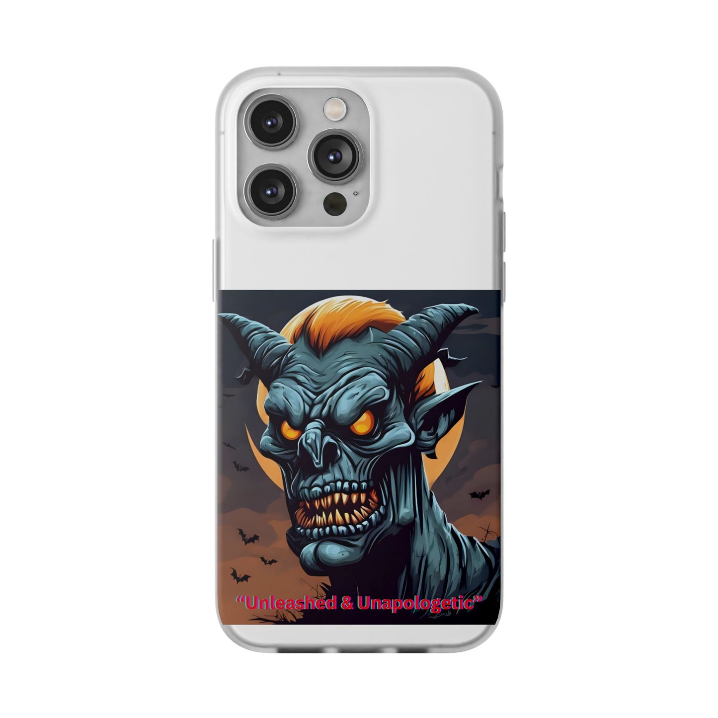 Scary Demon Art Flexi Case, Phone Cover for Halloween, Gift for Horror Lovers, Unapologetic Design, Trendy Cell Phone Protector