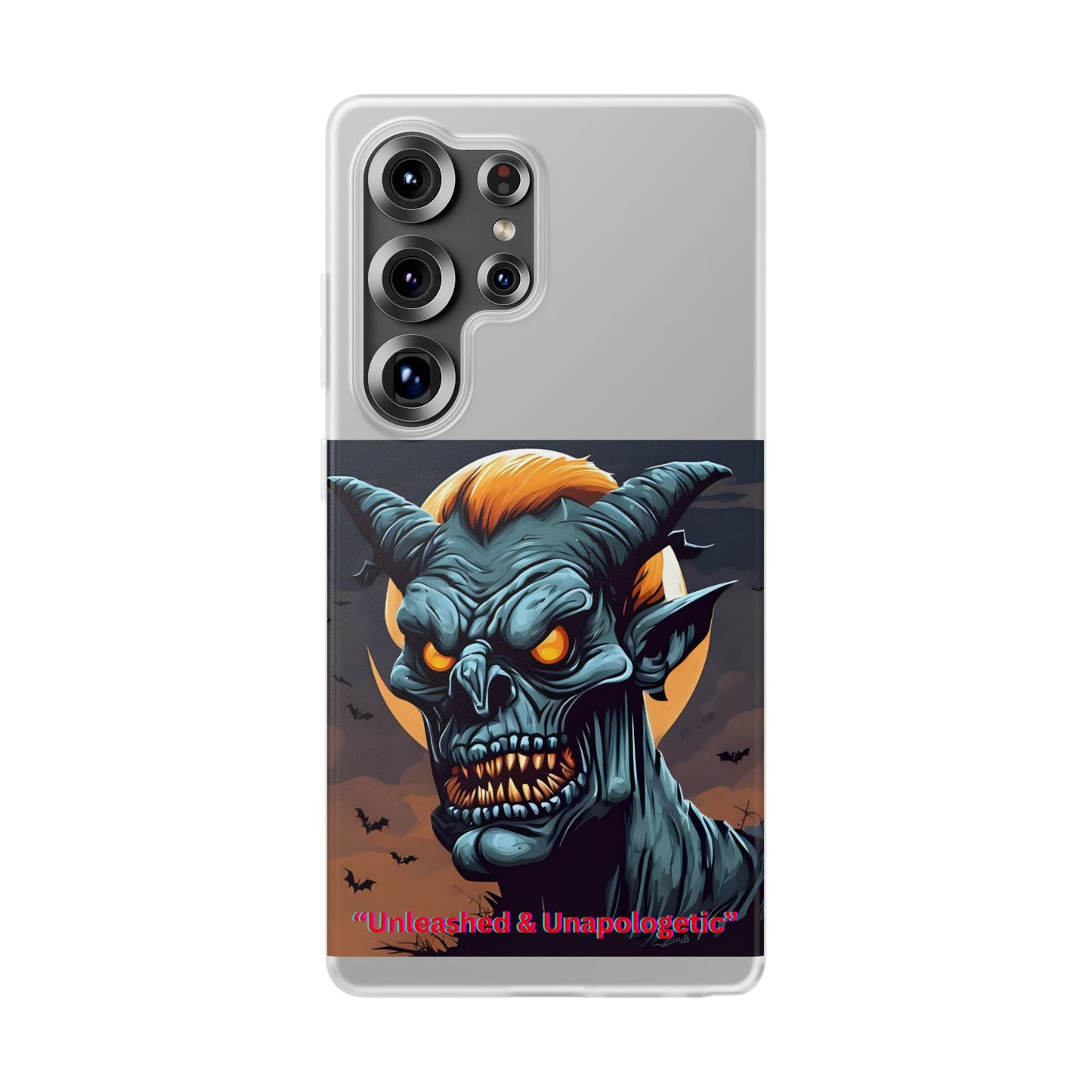 Scary Demon Art Flexi Case, Phone Cover for Halloween, Gift for Horror Lovers, Unapologetic Design, Trendy Cell Phone Protector