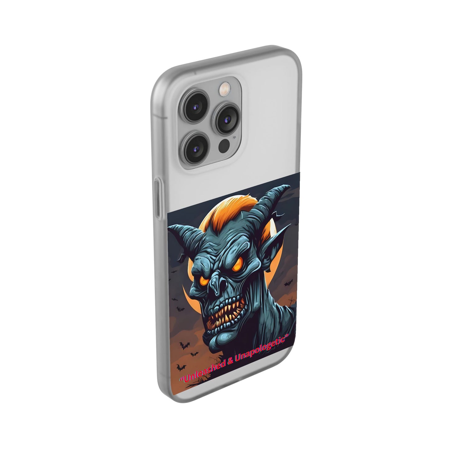 Scary Demon Art Flexi Case, Phone Cover for Halloween, Gift for Horror Lovers, Unapologetic Design, Trendy Cell Phone Protector