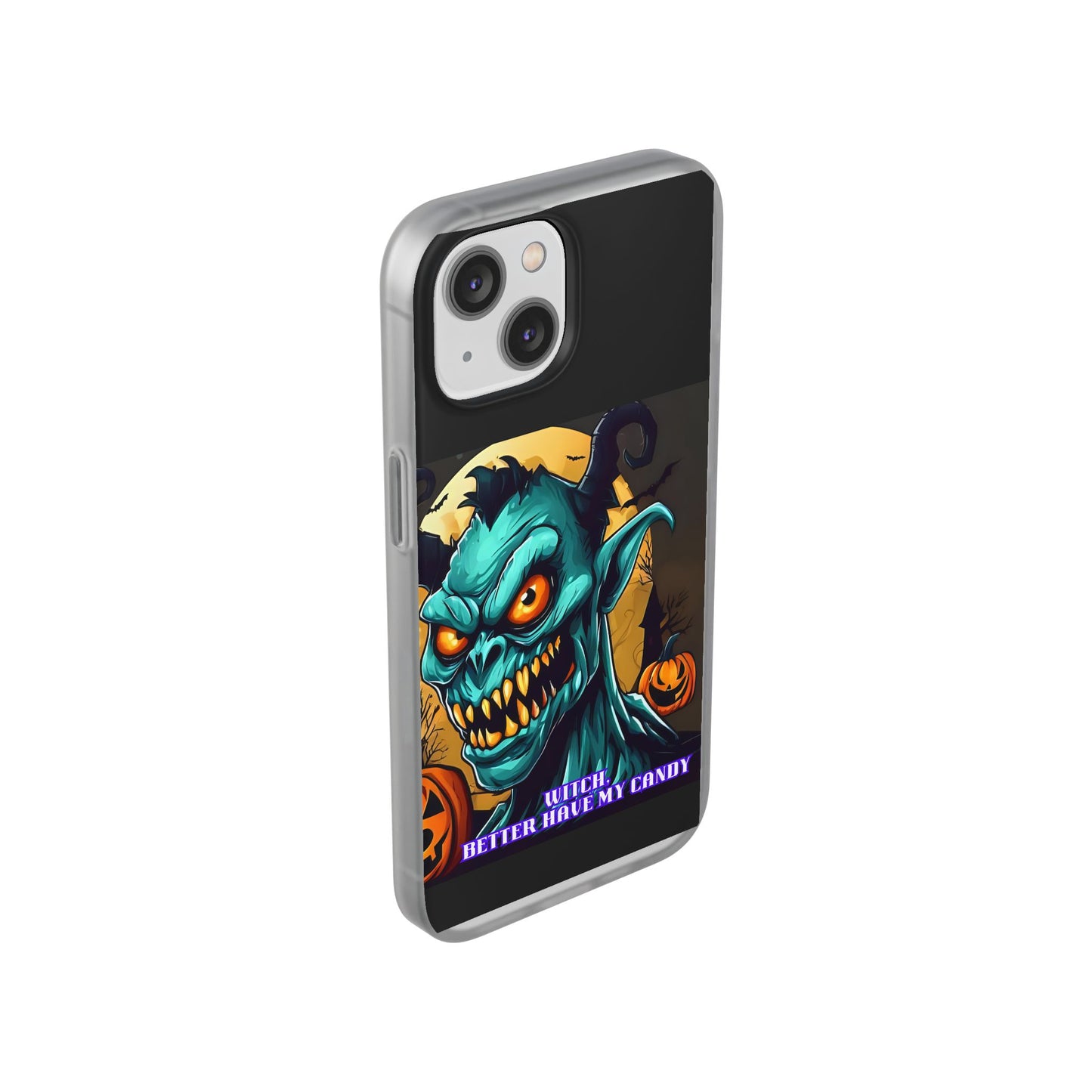 Halloween Monster Flexi Case - Fun Phone Cover, Witch Candy Design, Halloween Gift, Spooky Phone Accessory, Cute Monster Case