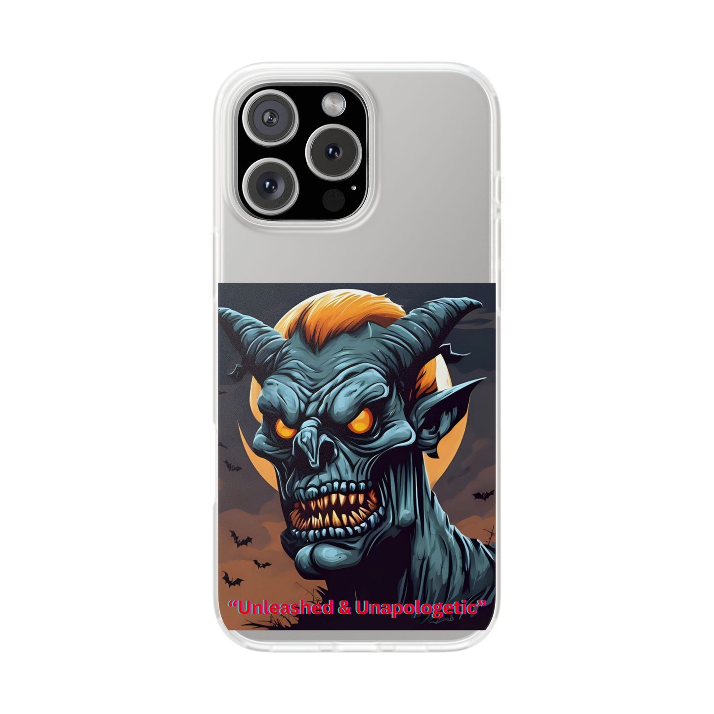 Scary Demon Art Flexi Case, Phone Cover for Halloween, Gift for Horror Lovers, Unapologetic Design, Trendy Cell Phone Protector