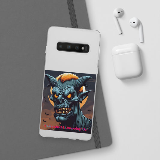 Scary Demon Art Flexi Case, Phone Cover for Halloween, Gift for Horror Lovers, Unapologetic Design, Trendy Cell Phone Protector