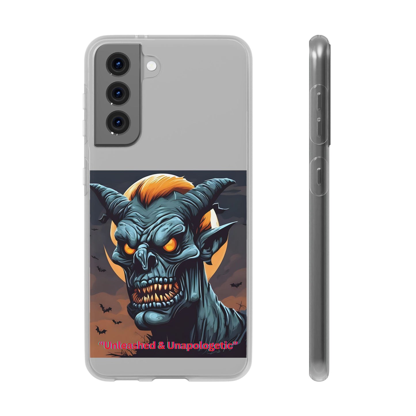 Scary Demon Art Flexi Case, Phone Cover for Halloween, Gift for Horror Lovers, Unapologetic Design, Trendy Cell Phone Protector